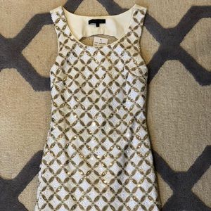 White and Gold Sequin Dress
